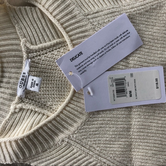 Guess Carlie Tank Sweater Dress Off-white Medium - Picture 7 of 8